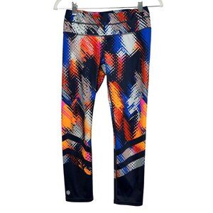 Athleta Leggings Womens XS Capri Cropped Pants Multicolor Print Activewear